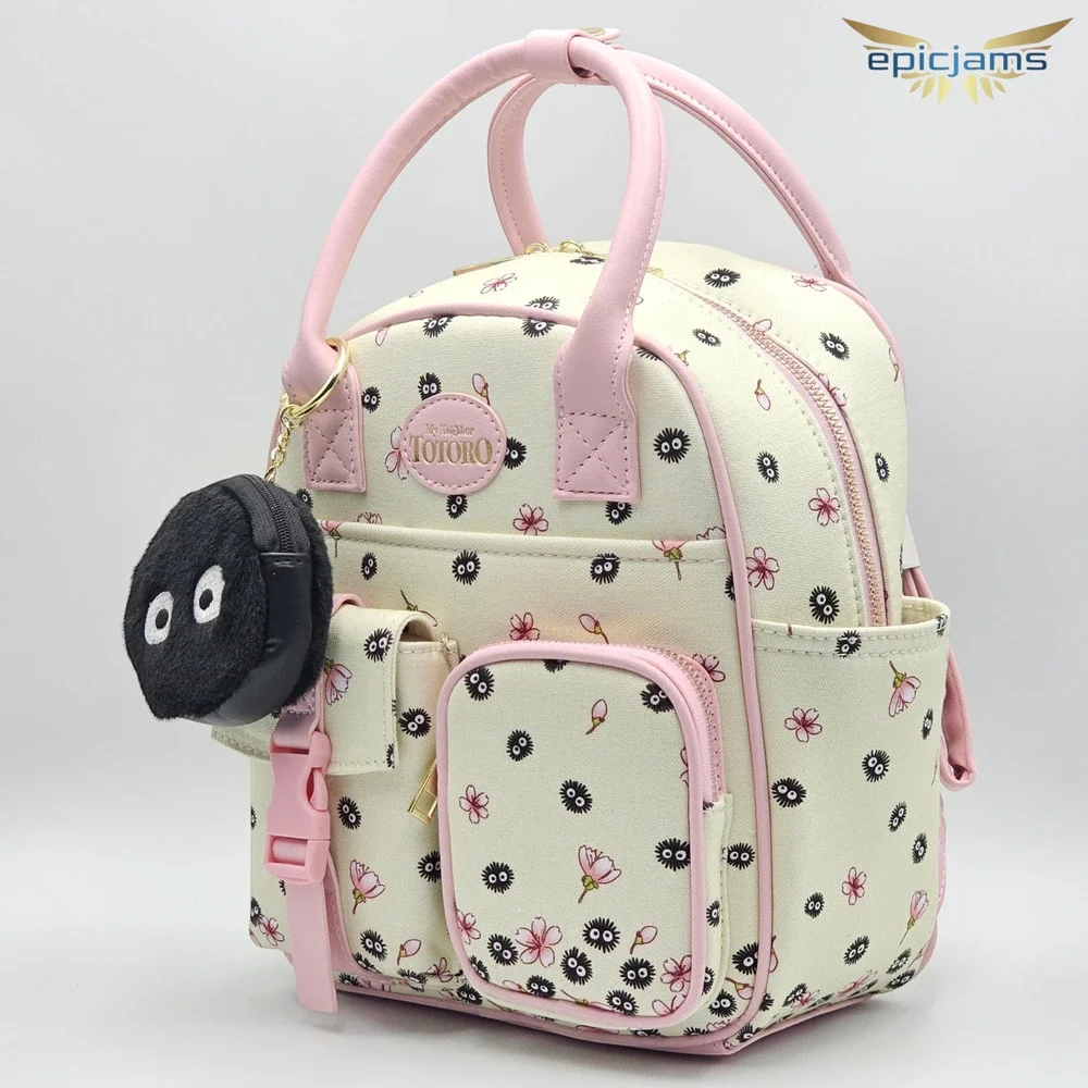 Studio Ghibli My Neighbor Totoro Soot Sprites Coin Pouch Pink Mini Backpack New